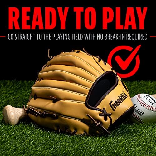 Franklin Sports Baseball + Softball Gloves - Field Master Adult + Youth Baseball + Softball Gloves - Right Hand + Left Hand Gloves - Infield + Outfield Mitts - Multiple Sizes + Colors