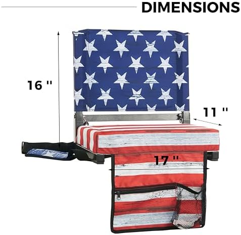SPORT BEATS Stadium Seats with Back Support Bleacher Chairs with Back and Cushion Thick Padded Bleacher Seats Includes Shoulder Strap