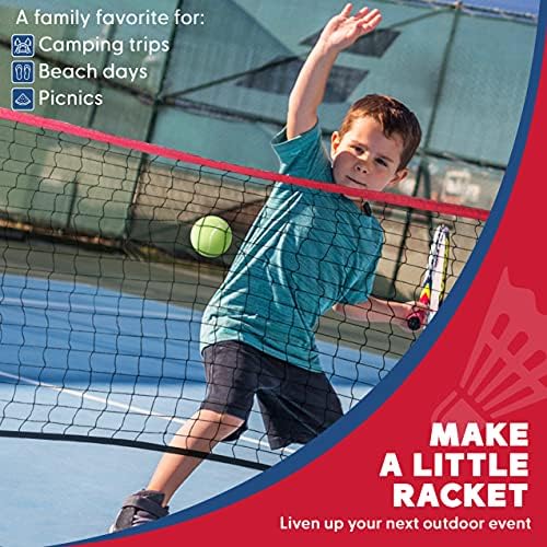 Boulder Portable Badminton Pickleball Net - Foldable/Extendable Poles for Multiple Sports Heights (UP to 5 ft) - Ideal for Tennis, Pickleball, Soccer Tennis - Easy Setup
