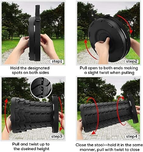 Fishboy Upgraded Collapsible Stool, 400lbs Max Weight, Lightweight But Sturdy, Portable Retractable Folding Telescoping Foldable Camping Stool for Adults Outdoor Fishing Hiking Travel BBQ