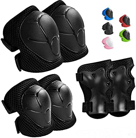 Kids Protective Gear Set Knee Pads for Kids 3-14 Years Toddler Knee and Elbow Pads with Wrist Guards 3 in 1 for Skating Cycling Bike Rollerblading Scooter