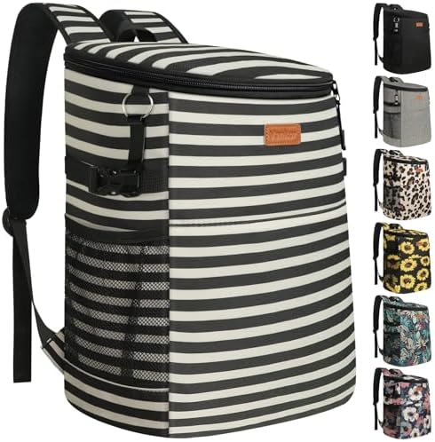 Camping Cooler Backpack 30 Cans, Soft Backpack Coolers Insulated Leak Proof Travel Cooler Bag Waterproof Lunch Picnic Beach Work Trip Thermal Bag Drink Beverage Beer Bag Cooler