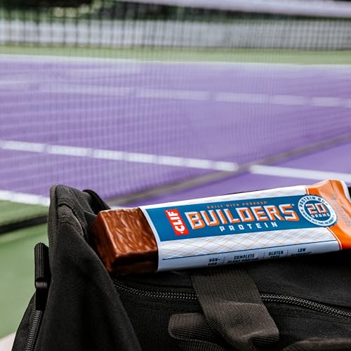 CLIF BUILDERS Protein Bars - Chocolate Peanut Butter Flavor - 20g Plant Based Protein - Gluten Free - Non-GMO - Low Glycemic - No Artificial Sweeteners - Value Pack, 2.4 oz. (12 Count)