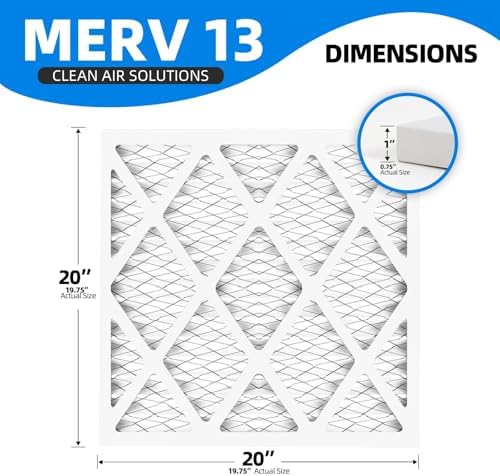 (6 Pack) 20x20x1 Furnace Air Filters, MPR 1900 & FPR 10, MERV 13 Pleated Air Filter (Actual Size: 19.75" x 19.75" x 0.75")