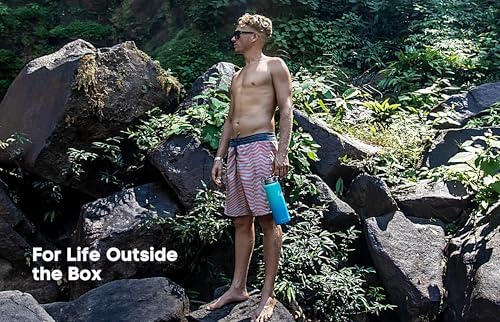 HYDRO CELL Stainless Steel Insulated Water Bottle with Straw - For Cold & Hot Drinks - Metal Vacuum Flask with Screw Cap and Modern Leakproof Sport Thermos for Adults (Teal/Blue 40oz)