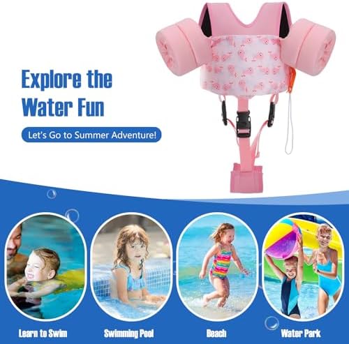 MoKo Toddler Swim Vest for Kids, 20-66 lbs, Arm Floaties with Adjustable Straps, Nylon Material, Swim Vest for Toddlers Learning to Swim