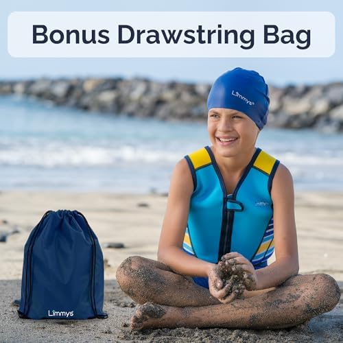 Limmys Premium Kids Swim Vest - Toddler Swim Jacket and Buoyancy Swimming Aid - Modern Design Swimming Vest for Boys, Girls and Babies - Drawstring Bag Included