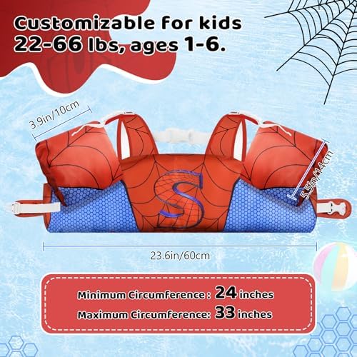 Vvinca Separable Toddler Swim Vest Fit 22-66 Lbs(1-6 Years)|2025 Newest 3 in 1 Pool Float & Arm Bands Boys and Girls, Adjustable Sturdy Safety for Infant 1 2 3 4 5 6 Year