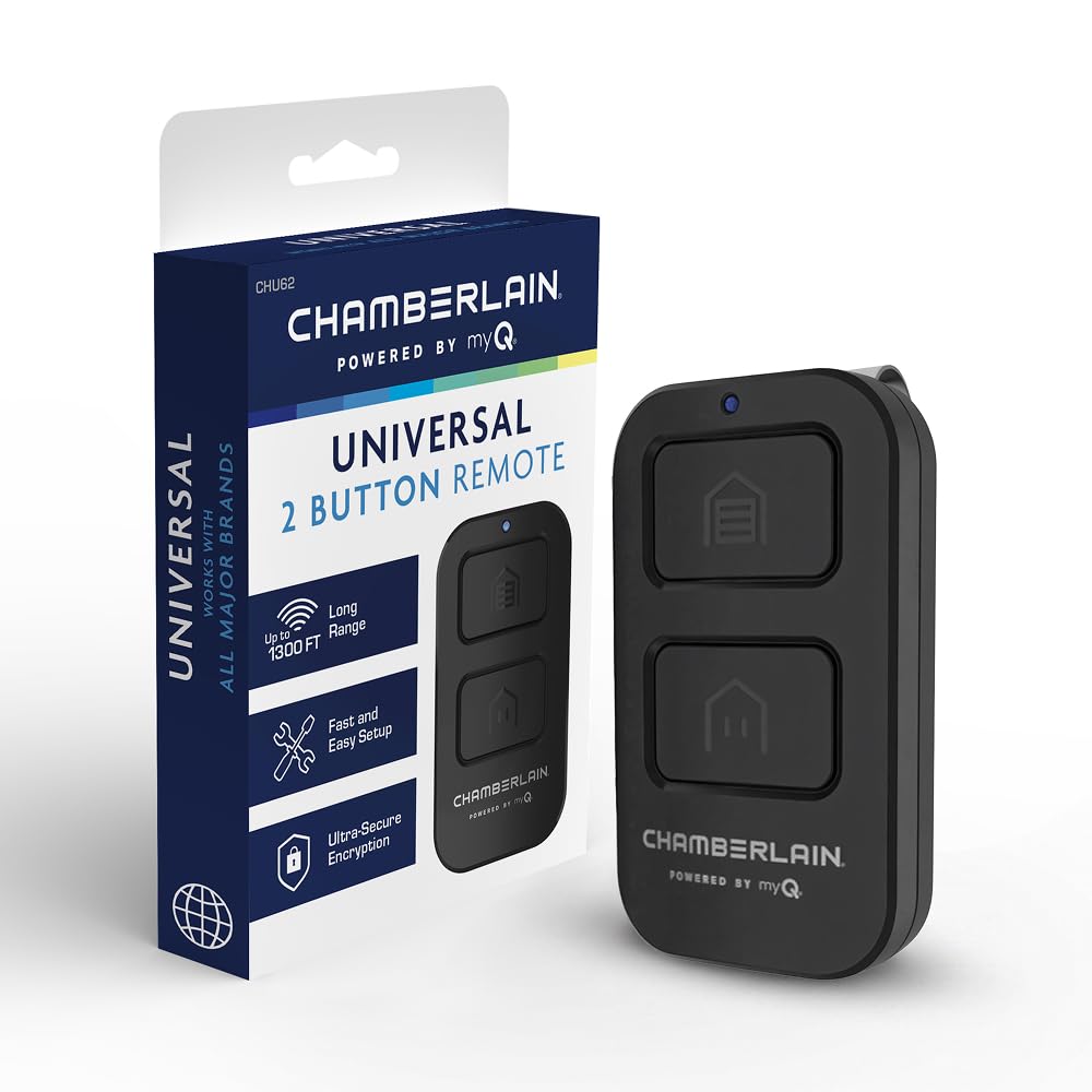Chamberlain Genuine Universal myQ 2‑Button Garage Door Remote – Compact Universal Remote, Long Range Performance, Works with Chamberlain, LiftMaster & Craftsman and Most Other Garage Door openers