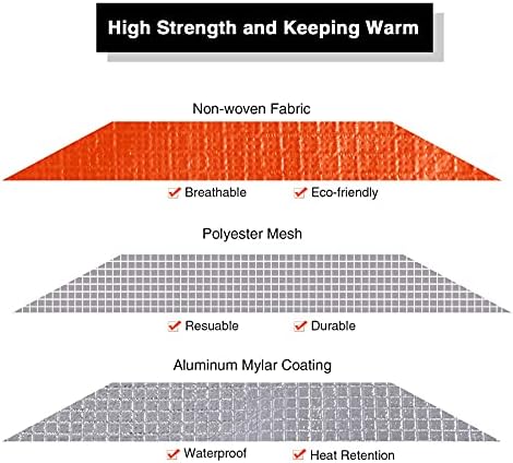 RedSwing Heavy Duty Survival Blanket, Waterproof Emergency Thermal Tarp, Multipurpose Reflective Insulated All Weather Blankets for Camping Hiking, Orange