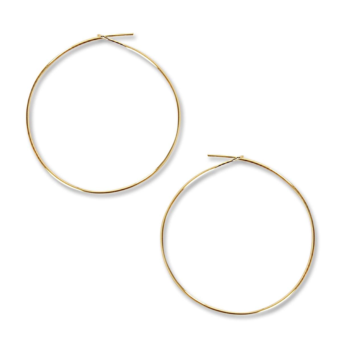 Thin Hoop Earrings for Women - Hypoallergenic 18K Gold Plated Round Hoops