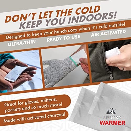 Hot Hand Warmers - 50 Count - 10 Hours Long Lasting Heat, Safe Natural Odorless Air Activated Heat Packs for Hands, Toes and Body - TSA Approved