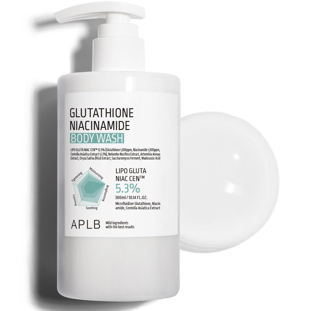 APLB Glutathione Niacinamide Body Wash | LIPO GLUTA NIAC CEN™ 5.3% 10.14 FL.OZ/Korean Skincare, Gentle Ingredients for The Safety of Your Skin, Long Lasting deep Moisture for Soft Skin