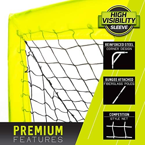 Franklin Sports Blackhawk Backyard Soccer Goal - Portable Pop Up Soccer Nets - Youth + Adult Folding Indoor + Outdoor Goals - Multiple Sizes + Colors - Perfect for Games + Practice