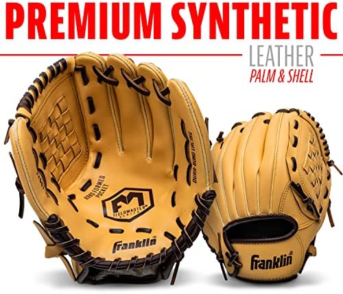 Franklin Sports Baseball + Softball Gloves - Field Master Adult + Youth Baseball + Softball Gloves - Right Hand + Left Hand Gloves - Infield + Outfield Mitts - Multiple Sizes + Colors