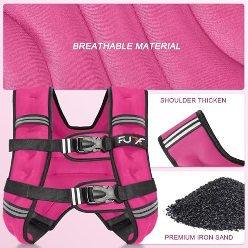 Weighted Vest 5lb/10lb/15lb/20lb/25lb/30lb Weights with Reflective Stripe, Weighted Vest for Men Women Strength Training Running Walking Jogging