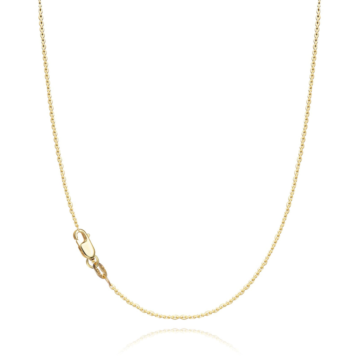 WishChic 18k Gold Plated Chain Necklace for Women, 1.1mm Dainty Cable Chain Gold Chain for Women Sturdy & Non Tarnish Gold Necklace Women, 20 Inches