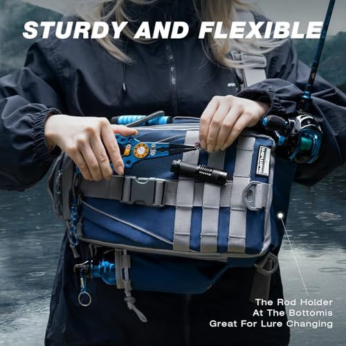 Ghosthorn Fishing Backpack with Rod Holder - Tackle Sling Bag - Fly Fishing Gifts for Men and Women
