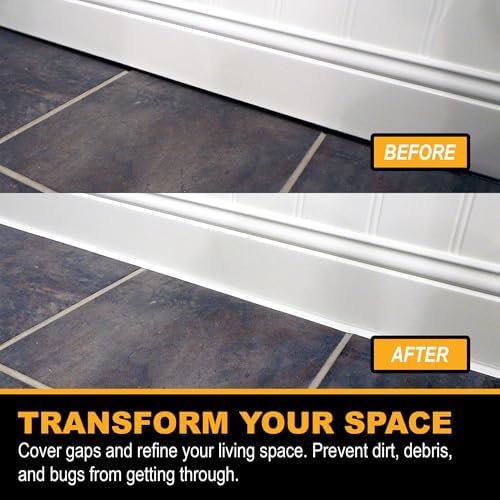 InstaTrim White New & Improved Caulk Trim, 3/4" by 10 ft, Flexible, Waterproof for Bathroom, Floors, and Walls | Easy Installation | No Mess, Stain Resistant, Made in The USA