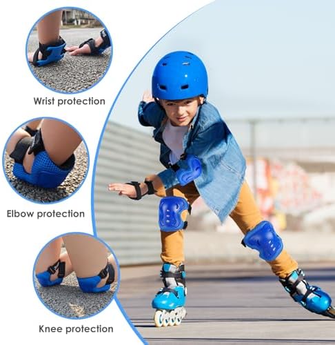 BOSONER Kids/Youth Knee Pad Elbow Pads Guards Protective Gear Set for Roller Skates Cycling BMX Bike Skateboard Inline Skatings Scooter Riding Sports