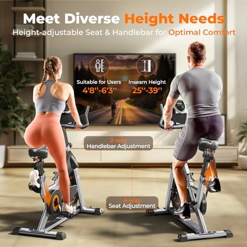 YOSUDA Indoor Cycling Bike Brake Pad/Magnetic Stationary Bike - Cycle Bike with Tablet Mount & Comfortable Seat Cushion