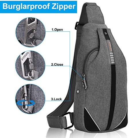 WATERFLY Small Crossbody Sling Backpack Anti Theft Backpack for Traveling Chest Shoulder Bag
