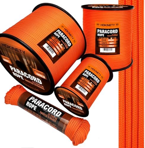 1000Ib Paracord Rope - 100ft / 200ft / 500ft / 1000ft 4mm,12 Strand Parachute Spool Cord,para Cord Lanyard for Camping,Hammock,Clothsline,Hiking,Fishing,Survival braceletand Survival