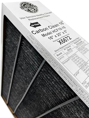 Lennox Healthy Climate Lennox X6672 16x25x5 Healthy Climate Carbon-Clean MERV 16 Filter Bundle with Same Day Supply Filter Change Reminder Magnet (2-Pack) 2 Count (Pack of 1)