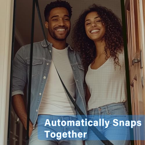 Magnetic Screen Door Left Right Side Opening Polyethylene Terephthalate Mesh Greater Than Fiberglass and Polyester Easy Install