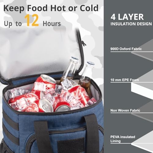 Tactical Backpack Cooler,Lunch Backpack for Men Adults Work with Handle,Soft Cooler Backpack Insulated Waterproof Leak Proof