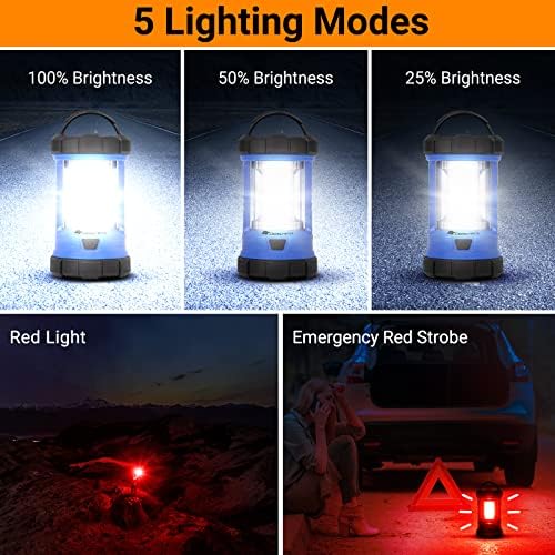 Camping Lantern, 3200LM LED Lanterns for Power Outages, 4600mAh Phone Charger & Rechargeable Lantern, 5 Light Modes Lantern Flashlight for Hurricane/Emergency/Storm, CT CAPETRONIX Camping Accessories