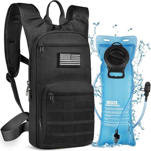 NOOLA 3L Hydration Backpack, Water Backpack with TPU Water Bladder, Tactical Hydration Pack for Men Women, Molle Water Backpack for Hiking, Biking, and Hunting