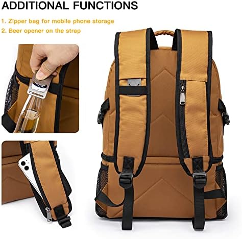 TUGUAN Insulated Cooler Backpack 38/42 Cans Double Deck Leakproof Lightweight Soft Lunch Backpack Small Cooler Bag Beach Picnic