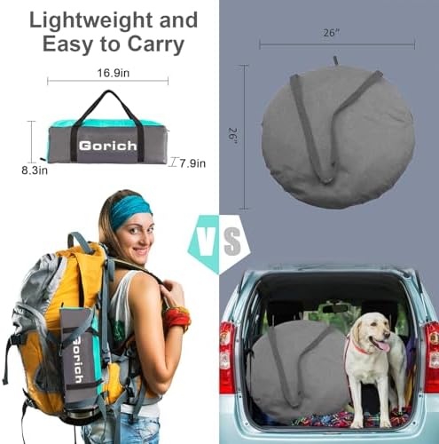 Gorich Beach Tent Sun Shelter for 3/4-5/6-7/8-10 Person with UPF 50+ UV Protection, Lightweight & Easy Setup Beach Shade Canopy, Portable Beach Shade Tent Beach Cabana