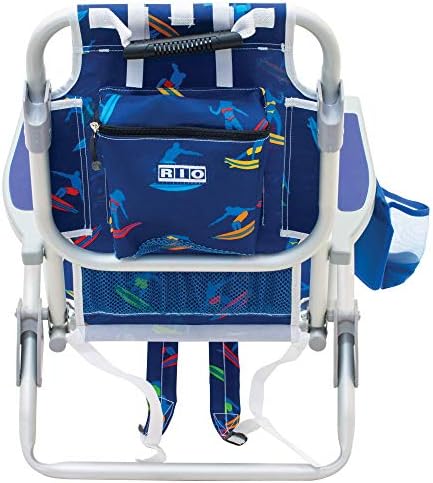 Rio Beach Kid's 5-Position Lay Flat Backpack Folding Beach Chair, Surf Power Surfer