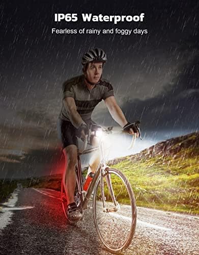 Bike Lights for Night Riding, USB Rechargeable Bike Lights Front and Back, Waterproof IP65 Bicycle Light, 4+6 Modes Bike Headlight and Tail Light Set,1.5 Hrs Fast Charging, Easy to Install