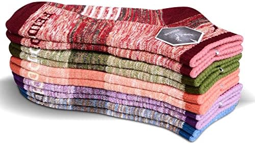 FEIDEER Hiking Walking Socks For Women, Multi-pack Outdoor Recreation Socks Moisture Wicking Crew Socks