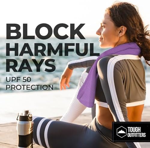 Tough Outdoors Cooling Towel - Cooling Towels for Neck & Face - Ice Wrap & Sweat Rag for Camping Gym Yoga & Sports - Workout Towel for Gym Sweat - Cool Towels for Extreme Heat