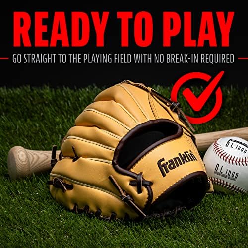 Franklin Sports Baseball + Softball Gloves - Field Master Adult + Youth Baseball + Softball Gloves - Right Hand + Left Hand Gloves - Infield + Outfield Mitts - Multiple Sizes + Colors