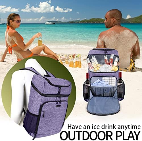 BAGLHER Lightweight Insulated Cooler Backpack - 30 Cans, Leak-Proof for Lunch, Picnic, Hiking, Camping Trips