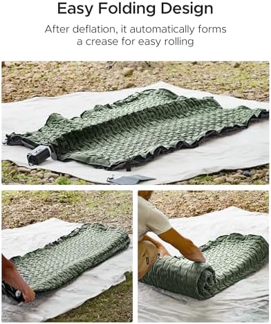 ACACIA 4.3" Thick Self Inflating Sleeping Pad with Foam | Innovative Y-Shaped Telescopic Structure | Ultraportable Camping Mattress | Outdoor Compact Air Mat for Tent Car |