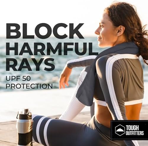 Tough Outdoors Cooling Towel - Cooling Towels for Neck & Face - Ice Wrap & Sweat Rag for Camping Gym Yoga & Sports - Workout Towel for Gym Sweat - Cool Towels for Extreme Heat