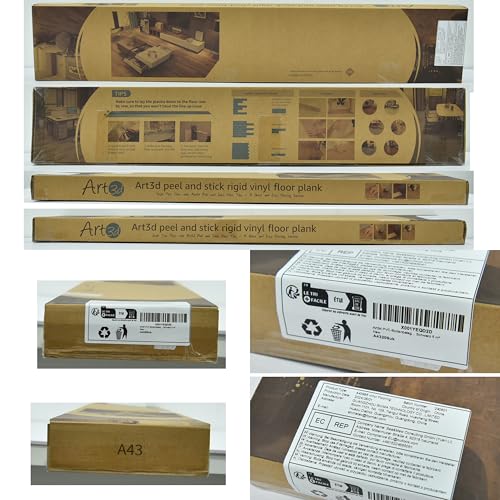 Art3d Peel and Stick Floor Tile Vinyl Wood Plank 36-Pack 54 Sq.Ft, Deep Gray, Rigid Surface Hard Core Easy DIY Self-Adhesive Flooring