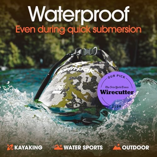 Earth Pak Waterproof Dry Bag - Roll Top Waterproof Backpack Sack Keeps Gear Dry for Kayak with Waterproof Phone Case
