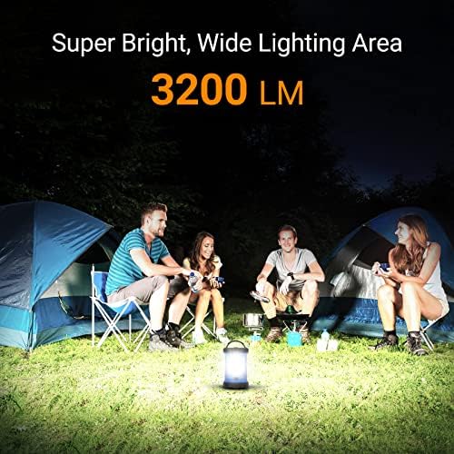 Camping Lantern, 3200LM LED Lanterns for Power Outages, 4600mAh Phone Charger & Rechargeable Lantern, 5 Light Modes Lantern Flashlight for Hurricane/Emergency/Storm, CT CAPETRONIX Camping Accessories