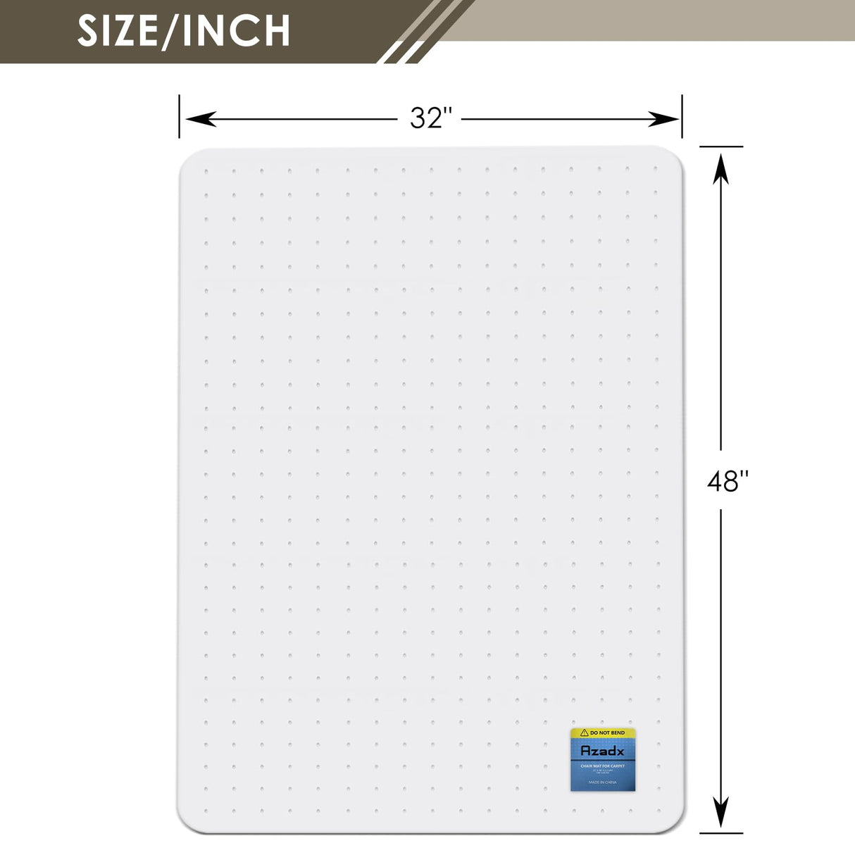 Azadx Heavy Duty Office Chair Mat for Carpet 32" x 48" Hard Material Chair Mat for Carpeted Floor Slip Resistant Carpet Protector for Home Office Easy Glide Desk Floor Mat for Office Chair on Carpets