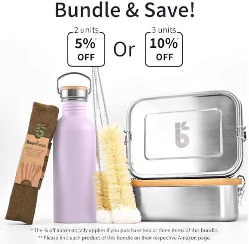 Bambaw 32 oz Stainless Steel Water Bottle, Lavender Water Bottle 32oz, Non Insulated Metal Water Bottle, Big Water Bottle with Handle, Large Water Bottle Stainless Steel – Lavender Haze