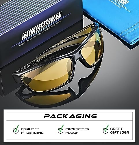 Nitrogen Polarized Wrap Around Sport Sunglasses for Men Women UV400 Protection Sun Glasses