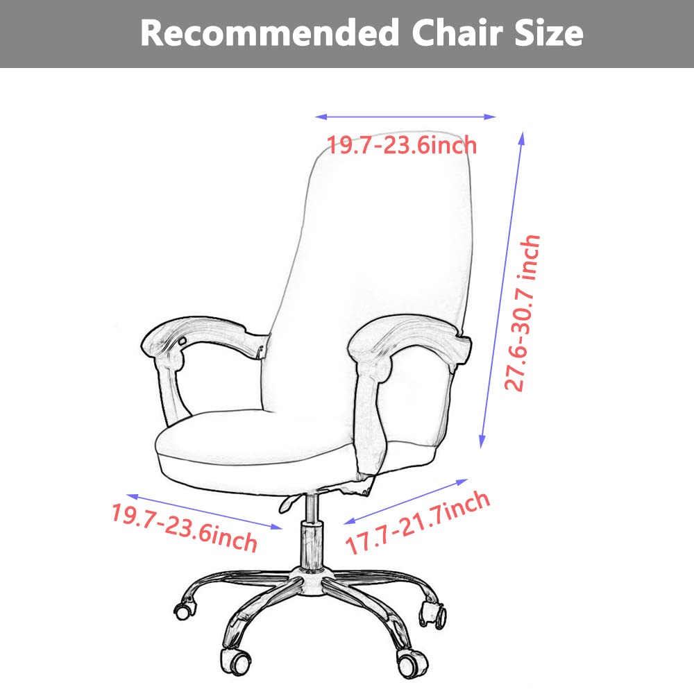 Melaluxe Office Chair Cover with Armrest Covers, Universal Stretch Desk Chair Cover, Computer Chair Slipcovers (Size: L) - Black