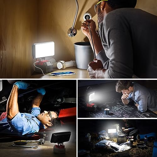 LED Work Light for Milwaukee 18v Battery, Ecarke 7'' 100W Cordless Work Lights 10000 Lumens of Brightness for m18 Battery Light with Low Voltage Protection&USB & Type-C Charger Port for car Repairing